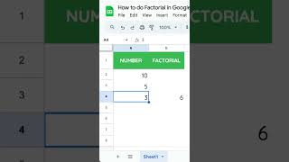 How to do Factorial in Google Sheets [upl. by Sidonia]