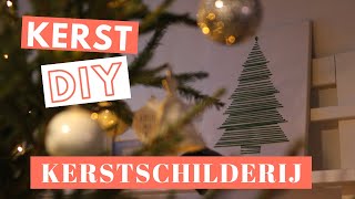 DIY KERSTBOOM VAN WOL Zo maak je zelf een kerstboom schilderij [upl. by Mccreery]