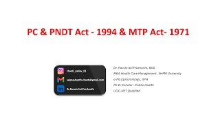 PCPNDT Act amp MTP Act by Dr Sai Prashanth [upl. by Asyle]