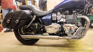 Trident exhausts on a 2014 Triumph America [upl. by Enyamert]