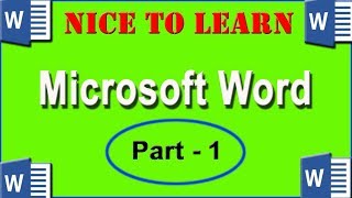 MICROSOFT WORD  PART1 TAMIL MicrosoftWordTamil NicetoLearn WordinTamil [upl. by Hanala452]