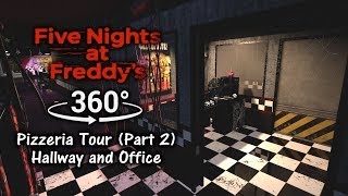 360° Five Nights at Freddys 1 Pizzeria Tour Part 2  Hallway and Office 4K Ultra HD Part 1 [upl. by Ayaj]