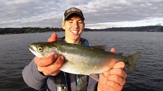 Fishing for Cutthroat Trout in Lake Sammamish Washington [upl. by Thornburg431]