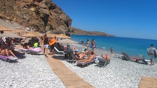 Ilingas Beach  Greek Beach Walk  Hora Sfakion July 2021 [upl. by Nanam]