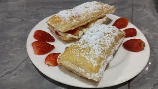 Strawberries amp Cream Puff Pastry🍓 [upl. by Nimesh155]