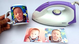 How to Print Your Favourite Photo on Mug at home  DIY Using Electric Iron [upl. by Ilatan782]