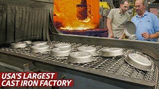 How Americas Largest Cast Iron Pan Factory Makes Almost Two Million Pans per Month — Dan Does [upl. by Lenes]