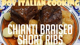 Chianti Braised Short Ribs  POV Italian Cooking Episode 63 [upl. by Ocisnarf]