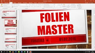 Folienmaster in PowerPoint verwenden  Tutorial Deutsch German 2013 2016 [upl. by Ynnor]