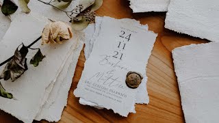 How to make Handmade Paper Wedding Invitations  DIY Tutorial [upl. by Dannica]