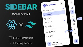 Build a Retractable Sidebar Component purely in ReactJS and TailwindCSS [upl. by Schechter]