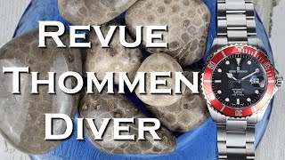 Revue Thommen Mens 175712136 Diver Black Dial Stainless Steel Swiss Automatic Watch watch [upl. by Brainard196]