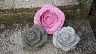 Gießform aus Silikon für eine große Rose aus Beton anfertigen  aus Fehlern lernt man [upl. by Markos]