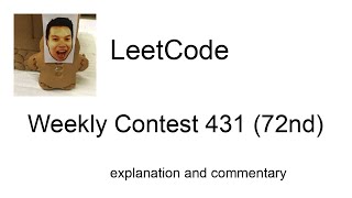 How to DP Leetcode Weekly Contest 431 72nd with commentary [upl. by Omocaig]