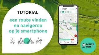 Een route vinden en navigeren op je smartphone met RouteYou met gesproken begeleiding [upl. by Hotchkiss285]