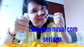 Lavagem nasal com seringa soro [upl. by Nnanaej679]