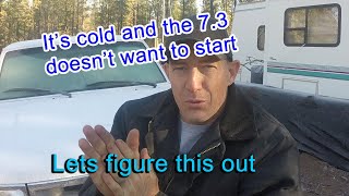 Ford 73 cold start 73 diesel problem starting in the cold [upl. by Boycey]