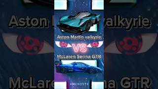 Aston Martin Valkyrie 💚 VS McLaren Senna GTR 💙 car automobile shorts vs [upl. by Ecienahs]