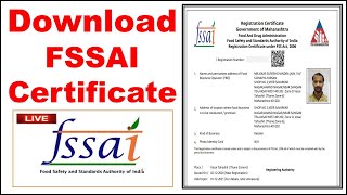 How to Download FOOD License  Food License Kaise Download Kare  FSSAI License Download  FOSCO Lic [upl. by Nylorahs935]