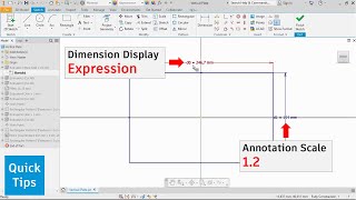 Autodesk Inventor  Change Annotation Size and Dimension Display  Quick Tips [upl. by Norvan]