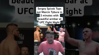 Sergey Spivak Taps out Marcin Tybura in 2 minutes with beautiful armbar at UFC Fight Night [upl. by Aniarrol]