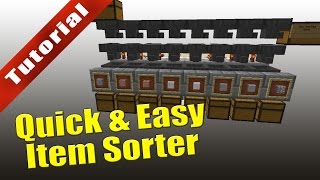 Minecraft  Tutorial Quick amp Easy Item Sorter With Overflow Protection [upl. by Karyn]