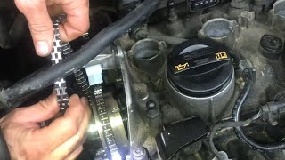 REPLACING timing chain on a 20t tsi volkswagen audi [upl. by Nilhsa112]