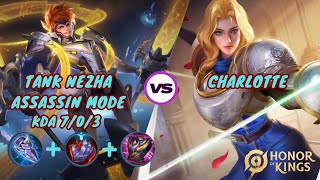 HONOR OF KINGS NEZHA VS CHARLOTTE CLASH LANE GAMEPLAY NEZHA BUILD AND GUIDE honorofkings [upl. by Yelsnya]