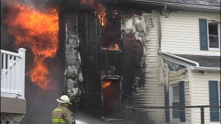 Arrival Video Firefighters battle this fully involved house fire [upl. by Volny]