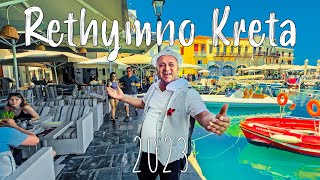 Rethymno Crete walking tour 4k Greece 2023 [upl. by Hen254]