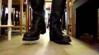 Wesco 18quot Boss Engineer Boots on Wooden Floor [upl. by Knitter]