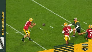 MidRange Aaron Rodgers Shows Off LONGRange Accuracy  Packers Family Night [upl. by Eboh406]