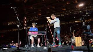 Coldplay inviting a fan to play O Fly On on stage [upl. by Ydissak]