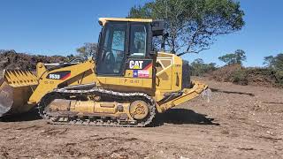 Caterpillar 953D Track Loader working building a pondtank [upl. by Girand]