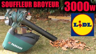 LIDL aspirateur souffleur broyeur de feuilles PARKSIDE PLS 3000 A1 320 kmh 14m3min 15000rpm [upl. by Gwendolyn474]