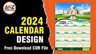 Calendar Design in CorelDraw Tutorial  Download Free CDR File  A2Z Graphic Guide [upl. by Jordanna560]