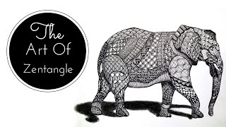 The Art Of Zentangle  How To Draw an Elephant [upl. by Disario]