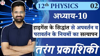 L2 हाइगेंस के सिद्धांत से अपवर्तन व परावर्तन के नियमों का सत्यापन  तरंगप्रकाशिकी  12th Physics [upl. by Eirehs751]