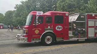 Netcong NJ fire company and Flanders fire arrival at Roxbury fire wet down [upl. by Tybie308]