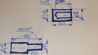 Rysunek techniczny odręczny trzpienia i tulejki [upl. by Joella]