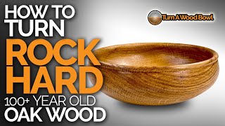 Wood Turned Bowl Video – Old Oak Rock Hard [upl. by Gerrilee307]