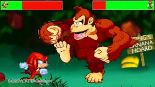 Donkey Kong vs Knuckles with healthbars DEATH BATTLE [upl. by Lhadnek]