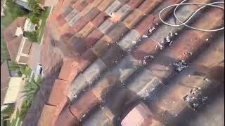 Dryer vent cleaning  on the roof dryer dryerventcleaning dryerventcleaningnearme dryervent [upl. by Namielus197]