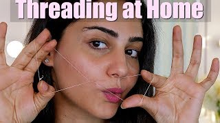 How to Thread Upper lips and Eyebrow AT HOME  SIMMY GORAYA [upl. by Gracie]