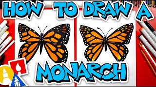 How To Draw A Monarch Butterfly [upl. by Lynnworth]