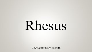 How To Say Rhesus [upl. by Eihcir297]