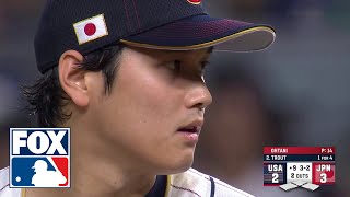 Shohei Ohtani vs Mike Trout Final At Bat in the USA vs Japan 2023 WBC Championship [upl. by Roobbie]