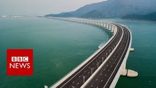 Worlds longest sea bridge  BBC News [upl. by Anasxor]