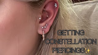 GETTING MORE EAR PIERCINGS LOBECONSTELLATION PIERCINGS  Rosie Brooke✨ [upl. by Gnok]