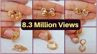 Simple Light Weight Gold Earring Design  Daily Wear Gold Earring Design [upl. by Daisie]